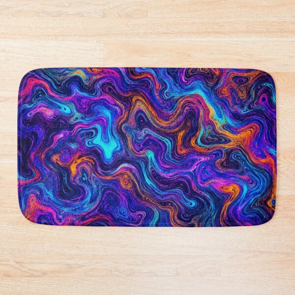 Item preview, Psychedelic Damascus Steel Pattern in Neon Blue, Purple & Gold Abstract Swirl designed and sold by MyInstantLife.