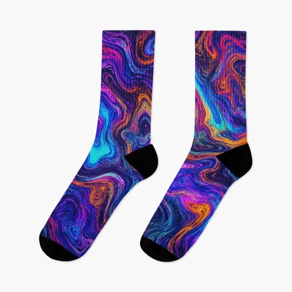Item preview, Psychedelic Damascus Steel Pattern in Neon Blue, Purple & Gold Abstract Swirl designed and sold by MyInstantLife.