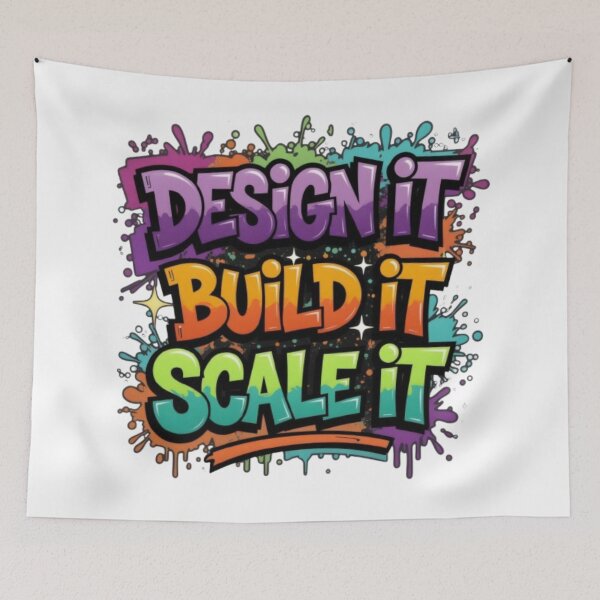 Item preview, Design It • Build It • Scale It – Colorful Graffiti Typography designed and sold by PixelStyle Studio.