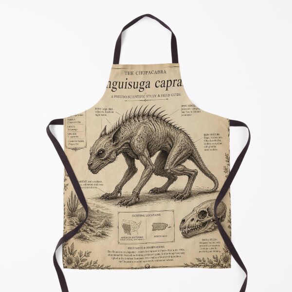 Item preview, Chupacabra Vintage Naturalist Cryptid Field Guide Print designed and sold by SunnyDesign82.