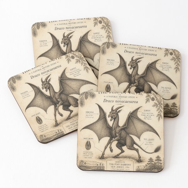 Item preview, Jersey Devil Vintage Naturalist Cryptid Field Guide Print designed and sold by SunnyDesign82.