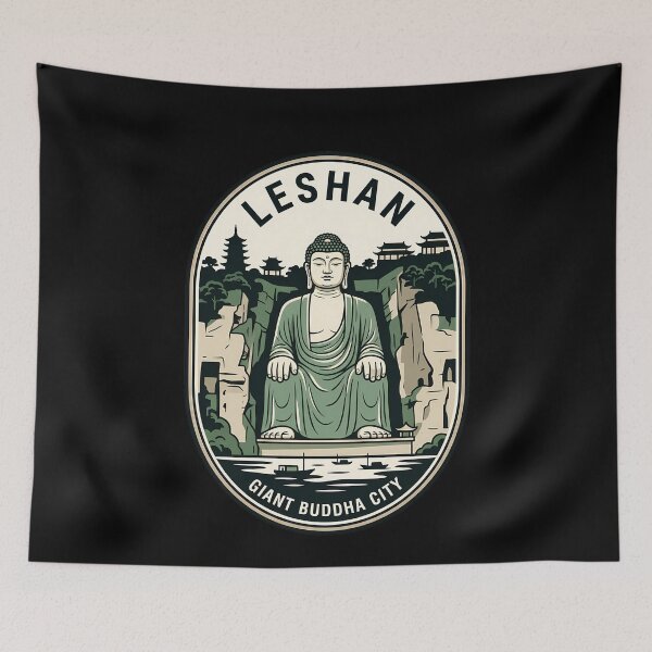 Item preview, Leshan Giant Buddha Sichuan Vintage Travel Emblem designed and sold by k3rstman1.