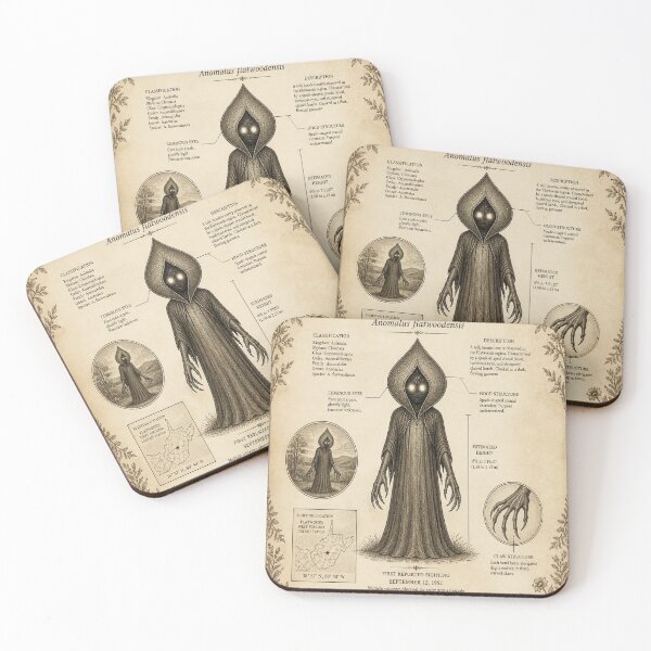 Item preview, Flatwoods Monster Vintage Naturalist Cryptid Field Guide Print designed and sold by SunnyDesign82.