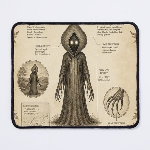 Item preview, Flatwoods Monster Vintage Naturalist Cryptid Field Guide Print designed and sold by SunnyDesign82.