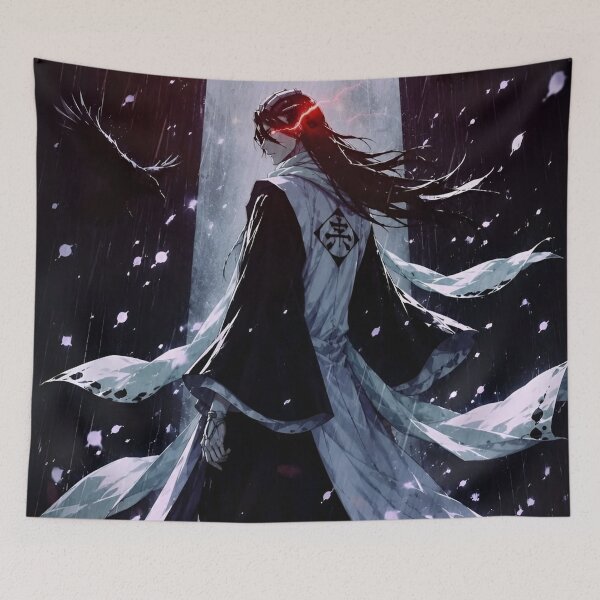Item preview, Byakuya | Elegant Soul Reaper Samurai Warrior in Snow | Dark Anime Inspired Fantasy Art designed and sold by Dyan4.