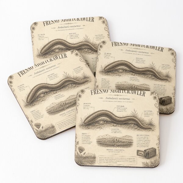 Item preview, Fresno Nightcrawler Vintage Naturalist Cryptid Field Guide Print designed and sold by SunnyDesign82.