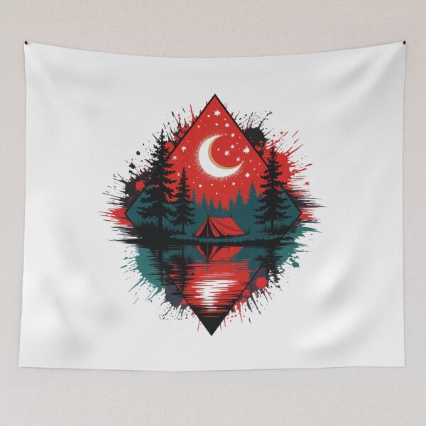 Item preview, Trash Polka Night Camping Diamond Art designed and sold by GabeMountainArt.