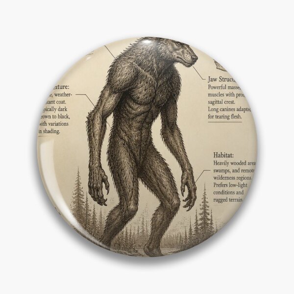 Item preview, Michigan Dogman Vintage Naturalist Cryptid Field Guide Print designed and sold by SunnyDesign82.