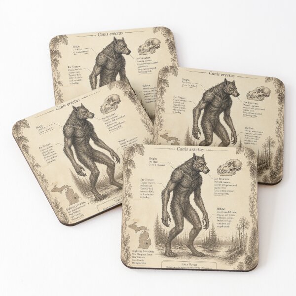 Item preview, Michigan Dogman Vintage Naturalist Cryptid Field Guide Print designed and sold by SunnyDesign82.