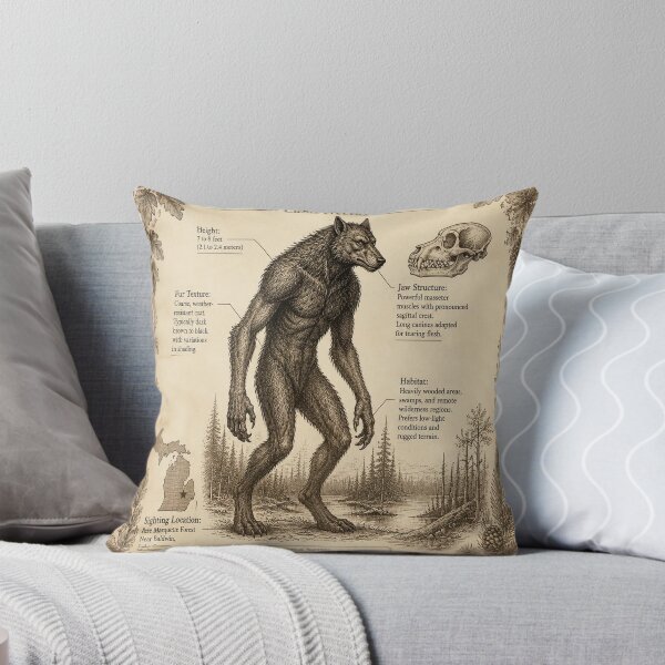 Item preview, Michigan Dogman Vintage Naturalist Cryptid Field Guide Print designed and sold by SunnyDesign82.