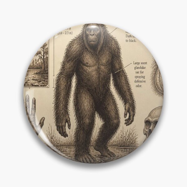 Item preview, Skunk Ape Vintage Naturalist Cryptid Field Guide Print designed and sold by SunnyDesign82.