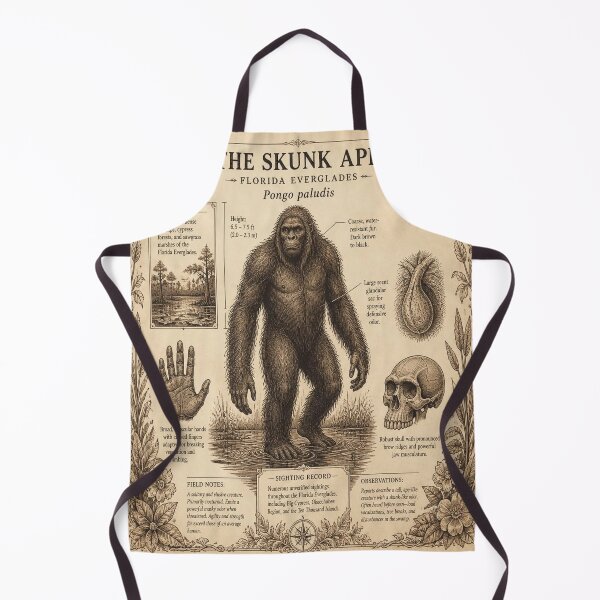Item preview, Skunk Ape Vintage Naturalist Cryptid Field Guide Print designed and sold by SunnyDesign82.