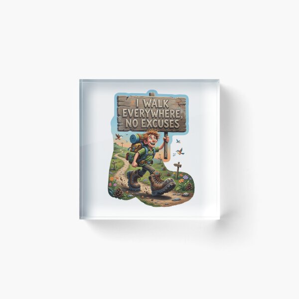 Item preview, I Walk Everywhere No Excuses Funny Sticker designed and sold by Imaginarium of Chaos falcon88 .