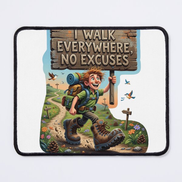 Item preview, I Walk Everywhere No Excuses Funny Sticker designed and sold by Imaginarium of Chaos falcon88 .