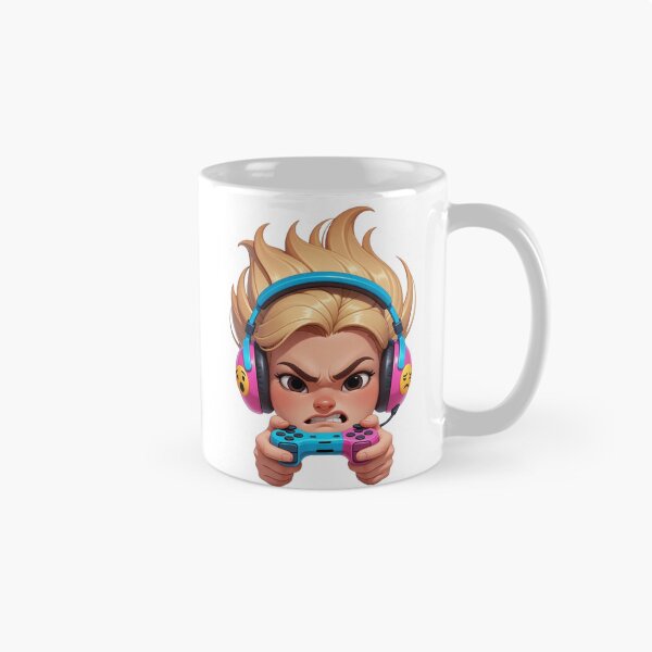 Item preview, Rage Mode Activated: Angry Blonde Gamer Girl Sticker & Apparel designed and sold by CodellCreations.