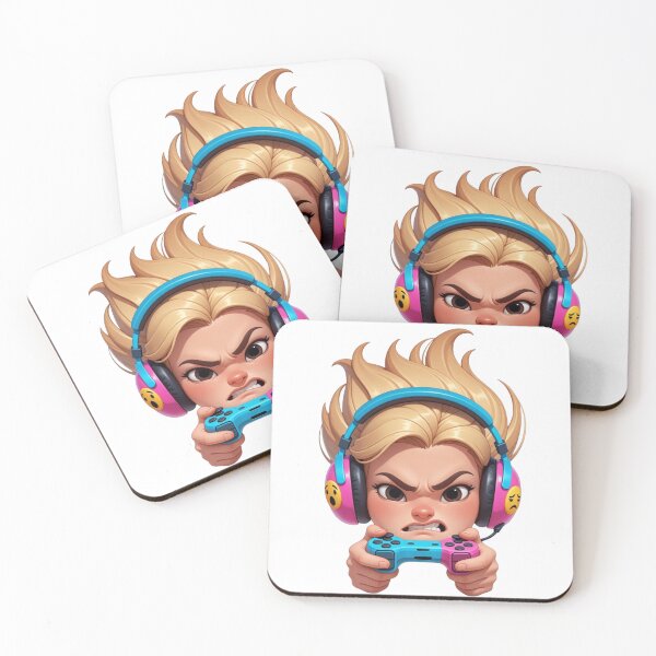 Item preview, Rage Mode Activated: Angry Blonde Gamer Girl Sticker & Apparel designed and sold by CodellCreations.