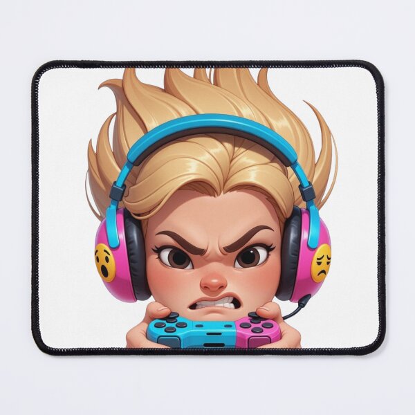 Item preview, Rage Mode Activated: Angry Blonde Gamer Girl Sticker & Apparel designed and sold by CodellCreations.