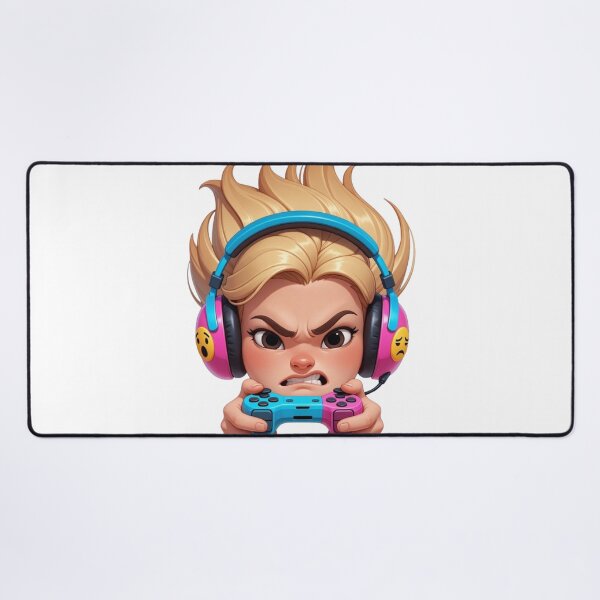 Item preview, Rage Mode Activated: Angry Blonde Gamer Girl Sticker & Apparel designed and sold by CodellCreations.