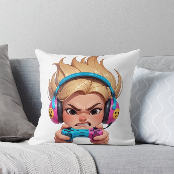 Item preview, Rage Mode Activated: Angry Blonde Gamer Girl Sticker & Apparel designed and sold by CodellCreations.