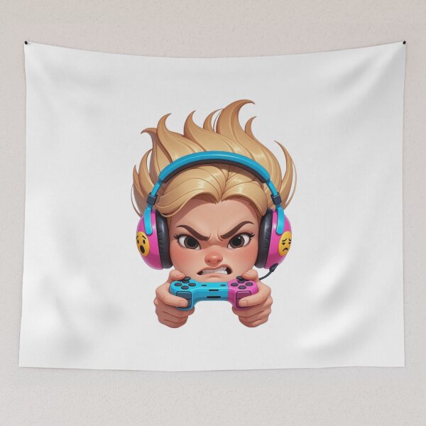 Item preview, Rage Mode Activated: Angry Blonde Gamer Girl Sticker & Apparel designed and sold by CodellCreations.