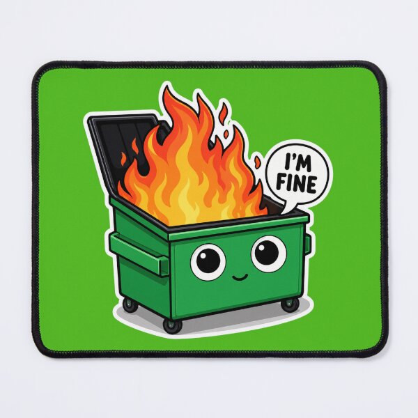 Item preview, I'm Fine Cute Dumpster Fire  designed and sold by kelvinmunene13.
