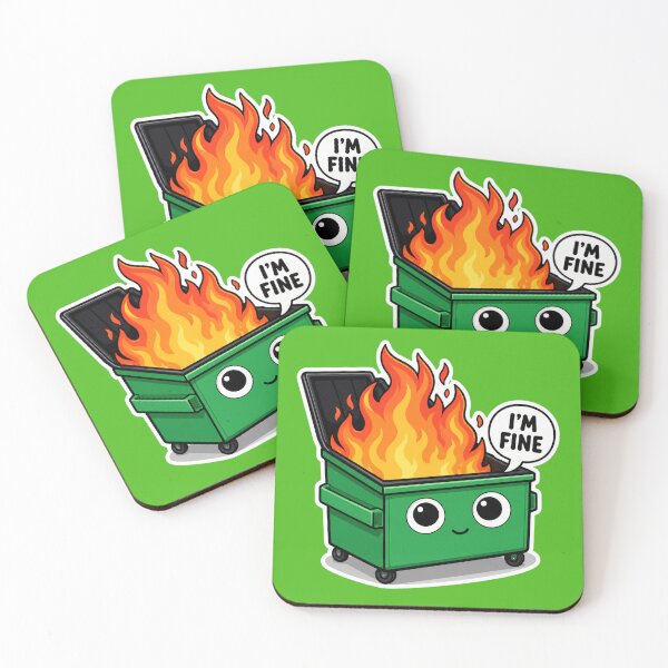 Item preview, I'm Fine Cute Dumpster Fire  designed and sold by kelvinmunene13.