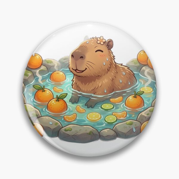 Item preview, Capybara Relaxing in Citrus Hot Spring designed and sold by GrzywaM.