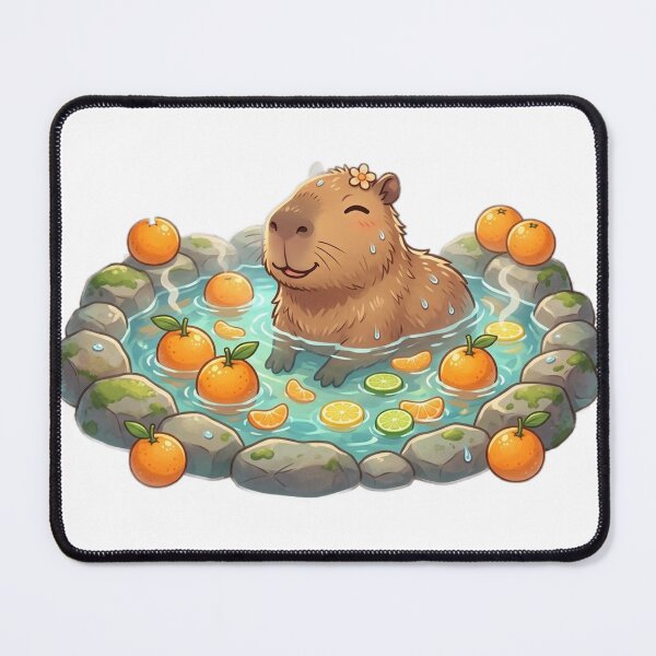 Item preview, Capybara Relaxing in Citrus Hot Spring designed and sold by GrzywaM.