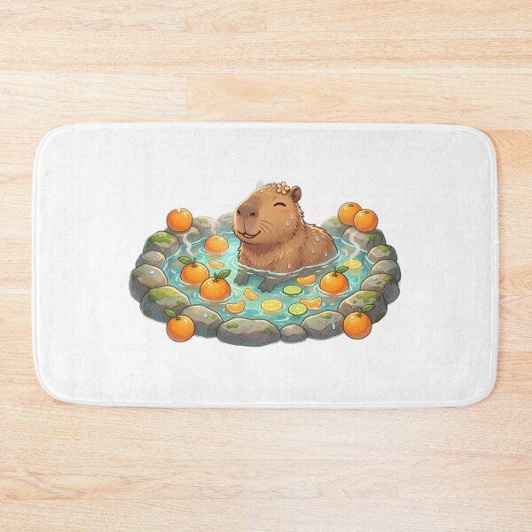 Item preview, Capybara Relaxing in Citrus Hot Spring designed and sold by GrzywaM.
