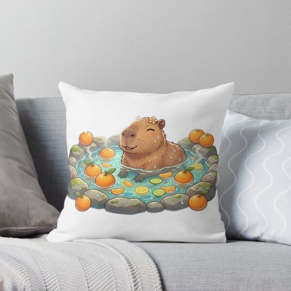 Item preview, Capybara Relaxing in Citrus Hot Spring designed and sold by GrzywaM.