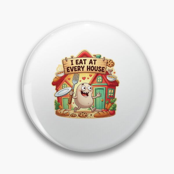 Item preview, I Eat At Every House Funny Cartoon Sticker designed and sold by Imaginarium of Chaos falcon88 .