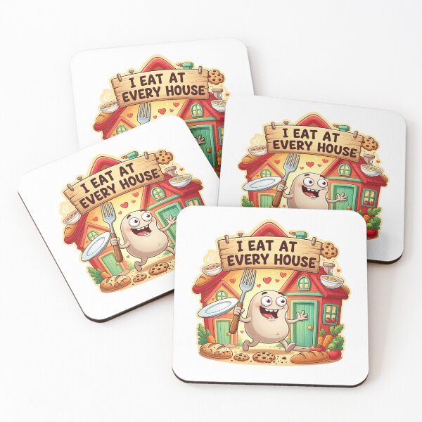 Item preview, I Eat At Every House Funny Cartoon Sticker designed and sold by Imaginarium of Chaos falcon88 .
