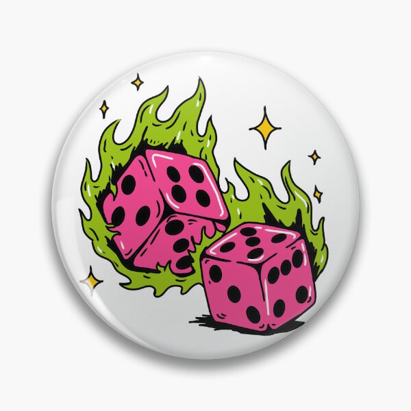 Item preview, neon flamy dice designed and sold by omny-studio.