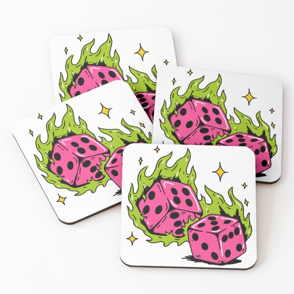 Item preview, neon flamy dice designed and sold by omny-studio.