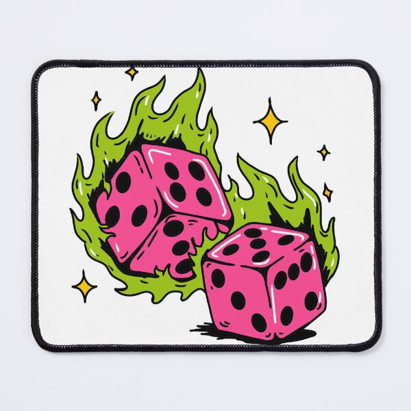 Item preview, neon flamy dice designed and sold by omny-studio.