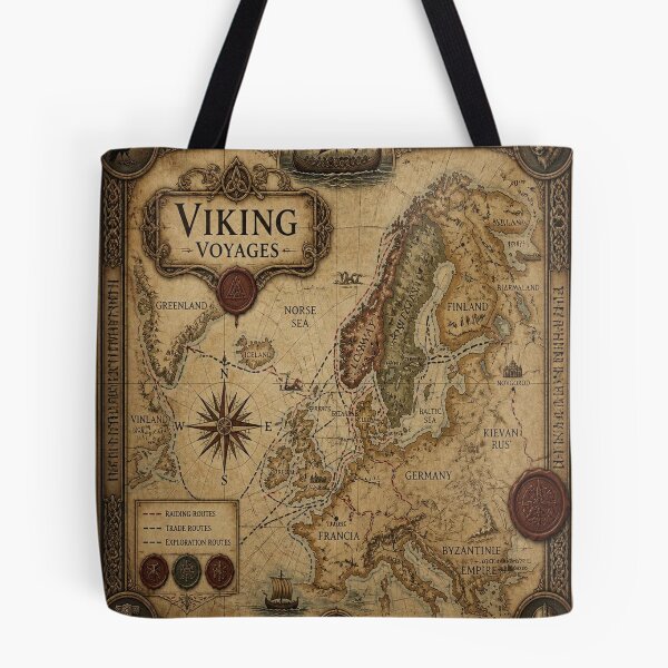 Artikelvorschau, Viking Antique Collector's Map Poster Print entworfen und verkauft von SunnyDesign82.