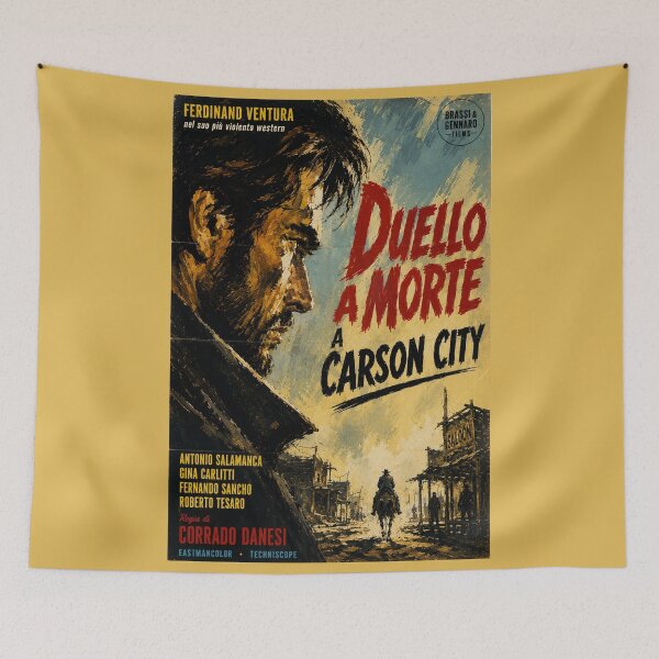 Aperçu de l'œuvre Duello a Morte a Carson City, western spaghetti fictif Poster créée et vendue par Histoire s du Cinéma B.