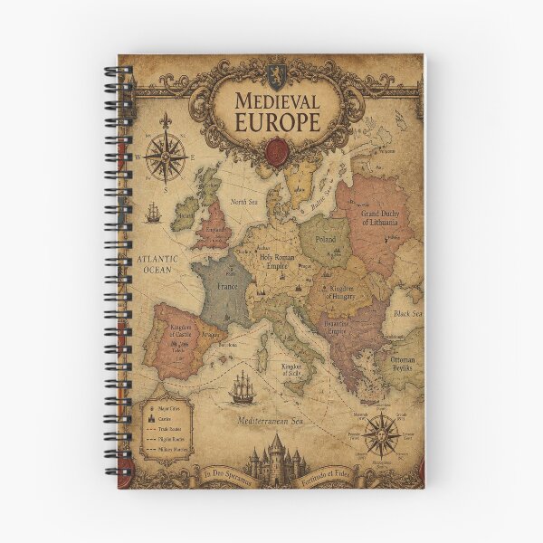 Item preview, Medieval Europe Antique Collector's Map Poster Print designed and sold by SunnyDesign82.