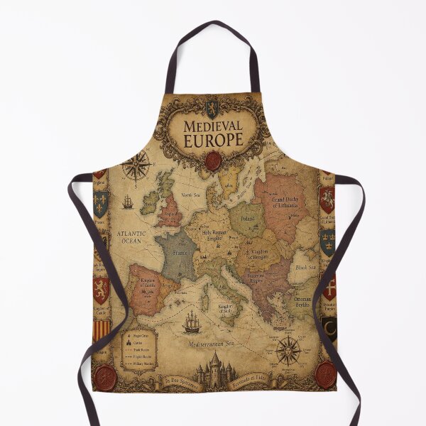Item preview, Medieval Europe Antique Collector's Map Poster Print designed and sold by SunnyDesign82.
