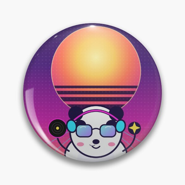 Item preview, Stay Groovy DJ Panda Funny Retro Synthwave Animal Sticker designed and sold by SLAYTHESPACE.