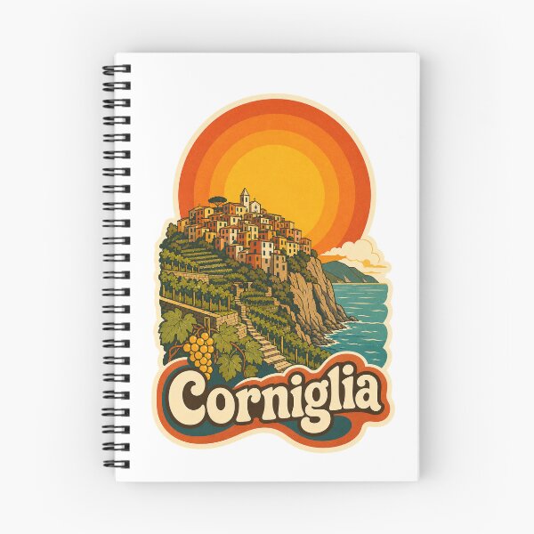 Item preview, Corniglia Italy Travel Souvenir - Retro Illustration designed and sold by VisualArtsOasis.