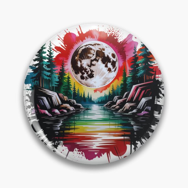 Item preview, Color Splash Moon Landscape Art designed and sold by GabeMountainArt.