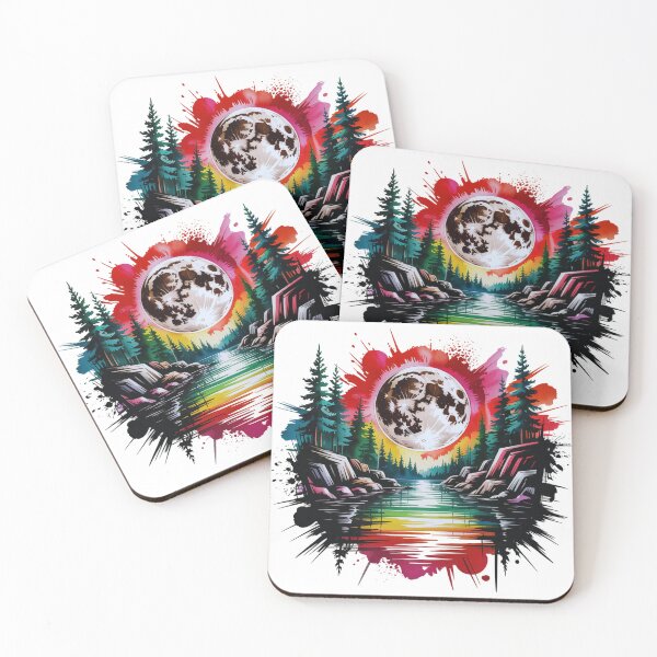 Item preview, Color Splash Moon Landscape Art designed and sold by GabeMountainArt.
