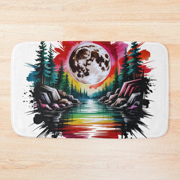 Item preview, Color Splash Moon Landscape Art designed and sold by GabeMountainArt.