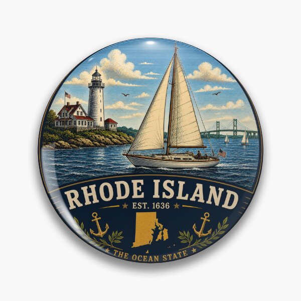 Item preview, Rhode Island Retro State Badge – Vintage Travel Graphic designed and sold by Mac Sketches.