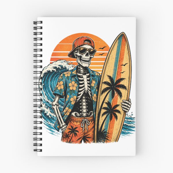 Item preview, Funny Skeleton Surfer Hawaiian Shirt Vintage Sunset Beach designed and sold by the-dovlat.