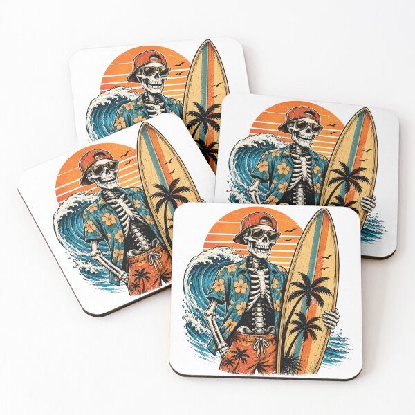 Item preview, Funny Skeleton Surfer Hawaiian Shirt Vintage Sunset Beach designed and sold by the-dovlat.