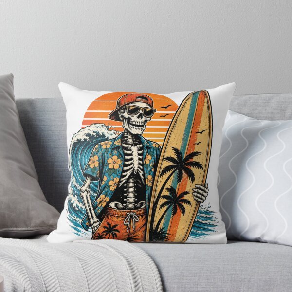 Item preview, Funny Skeleton Surfer Hawaiian Shirt Vintage Sunset Beach designed and sold by the-dovlat.