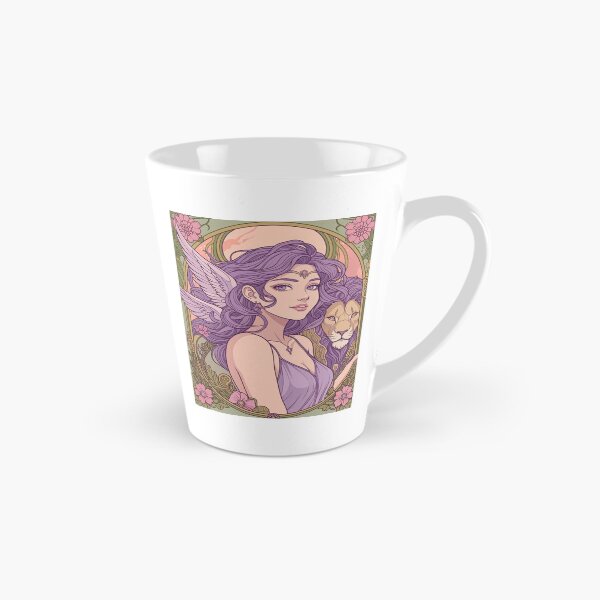 Item preview,  Fantasy Angel Girl With Lion – Pastel Purple Aesthetic Art Print | Leo Zodiac Goddess with Lion Art | Leo Energy Celestial Astrology Illustration | Anime Fantasy Girl  designed and sold by RSDigitalPrintDesign.