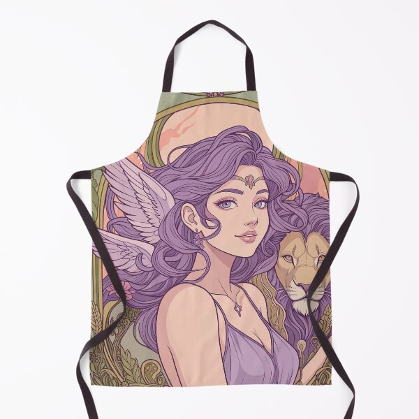 Item preview, Fantasy Angel Girl With Lion – Pastel Purple Aesthetic Art Print | Leo Zodiac Goddess with Lion Art | Leo Energy Celestial Astrology Illustration | Anime Fantasy Girl designed and sold by RSDigitalPrintDesign.